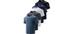 Liberty Imports Men's Tee Tops - 5-Pack Quick-Dry Athletic Crewneck Shirts