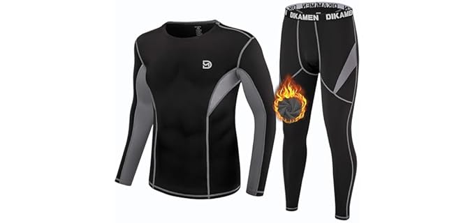 Dikamen Men's Lined Performance - Fleece Thermal Base Layer for Sport & Cold Weather