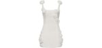 JW PEI Elaina - Elegant Rosette Applique Bodycon Mini Dress