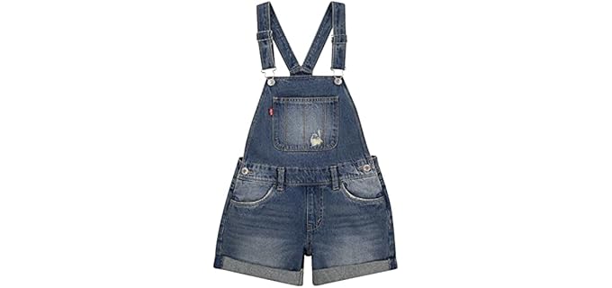 Levi's Women's Denim - Classic Adjustable Denim Shortall for Kids