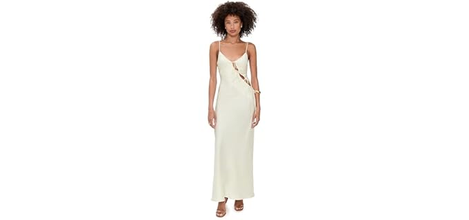 Lioness About A Girl - Chic Satin Maxi with Adjustable Details