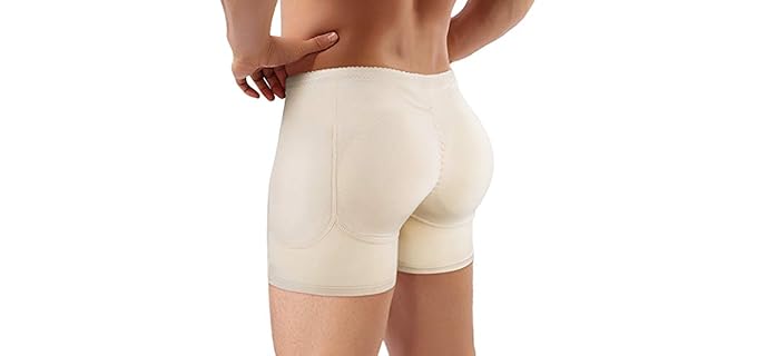 NonEcho Men's Briefs Boxers - Padded Boxer with 4 Detachable Pads