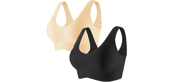 Prettywell Women's Seamless - Wireless Sleep Bra with Soft Support