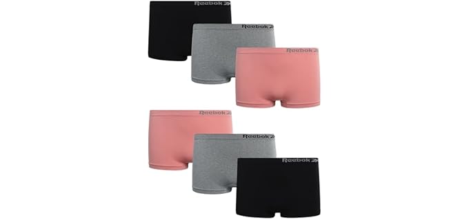 Reebok Seamless - Girls' Boyshorts Seamless Underwear, 6-Pack