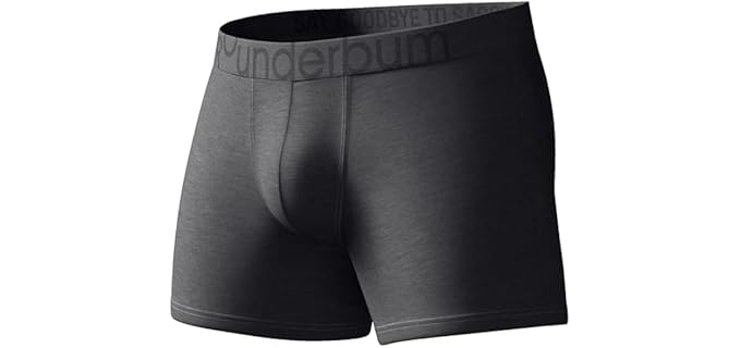 Rounderbum Men's Premium - Padded Boxer Briefs with Removable Butt Enhancing Pads