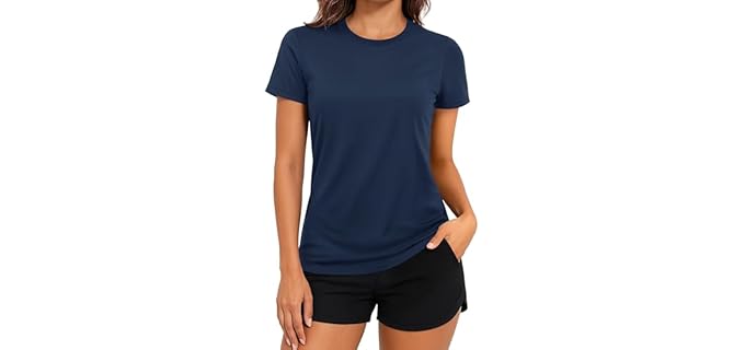Tacvasen Women's Short Sleeve - Lightweight Quick-Dry UV Protection Running Shirt