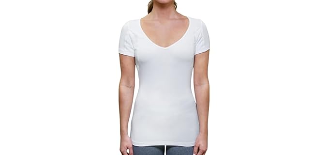 Thompson Tee Women's Slim Fit - Sweatproof Undershirt with Patented Hydro-Shield Pads