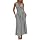 Wenrine Womens Halter V Neck Corset Maxi Dresses Summer Plaid Smocked Dress